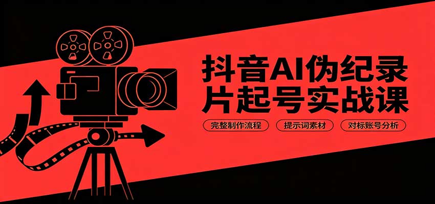 抖音AI伪纪录片起号实战课:完整制作流程,提示词素材,对标账号分析-佳梦网创 - 网创副业项目资源站