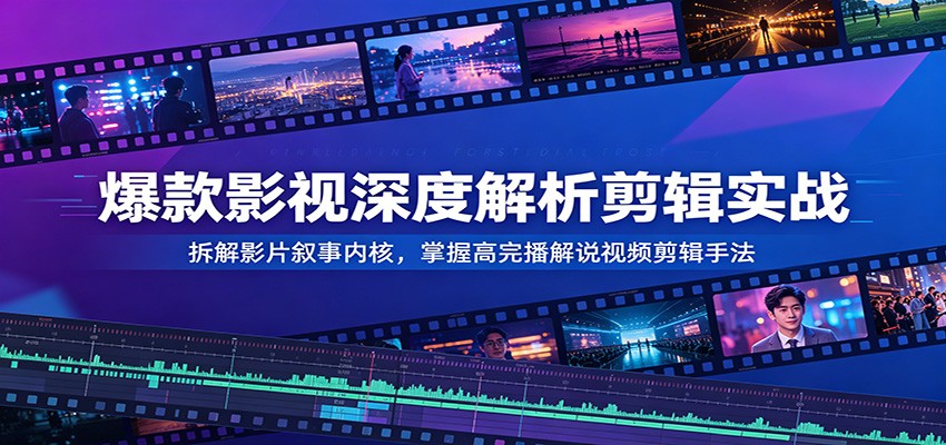 爆款影视深度解析剪辑实战：拆解影片叙事内核，掌握高完播解说视频剪辑手法-佳梦网创 - 网创副业项目资源站