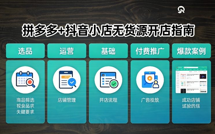 拼多多+抖音小店无货源开店,包括:选品、运营、基础、付费推广、爆款案例等(更新26年2月)-佳梦网创 - 网创副业项目资源站