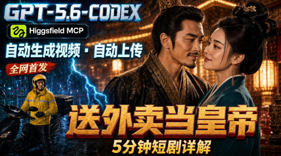 GPT-5.6 Codex+Higgsfield MCP:一条指令生成5分钟短剧并自动上传YouTube(油管)-佳梦网创 - 网创副业项目资源站