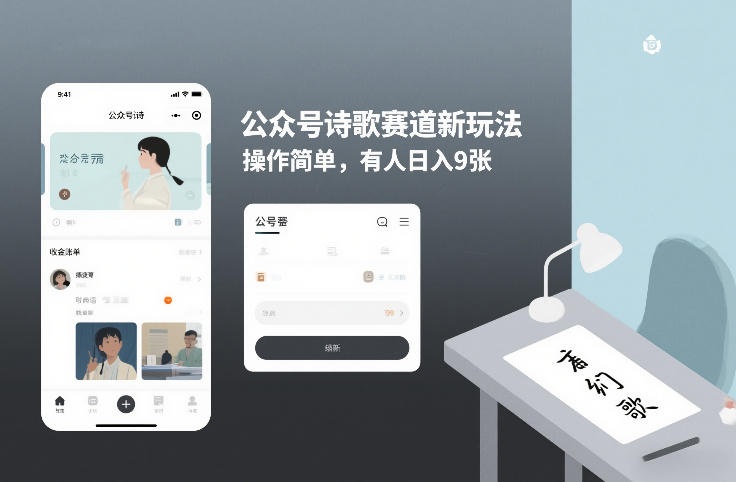 公众号诗歌赛道新玩法,操作简单,有人日入9张-佳梦网创 - 网创副业项目资源站
