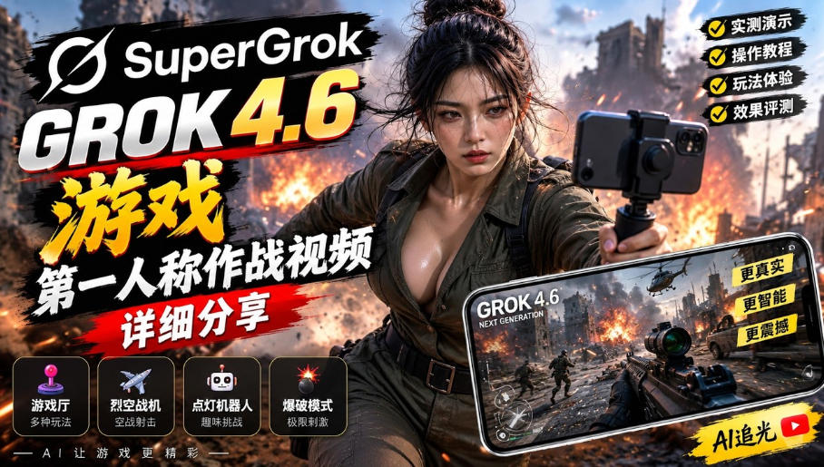 Grok 4.6也能做游戏？第一人称作战视频实测｜玩法详细讲解-佳梦网创 - 网创副业项目资源站