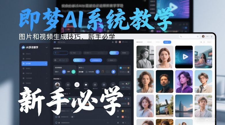 即梦AI系统教学,图片和视频生成技巧,新手必学-佳梦网创 - 网创副业项目资源站