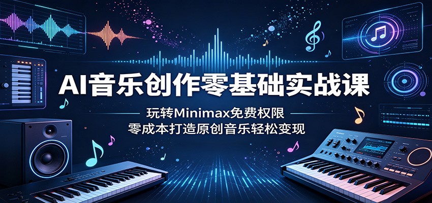 AI音乐创作零基础实战课:玩转Minimax免费权限,零成本打造原创音乐轻松变现 AI音乐创作零基础实战课:玩转Minimax免费权限,零成本打造原创音乐轻松变现