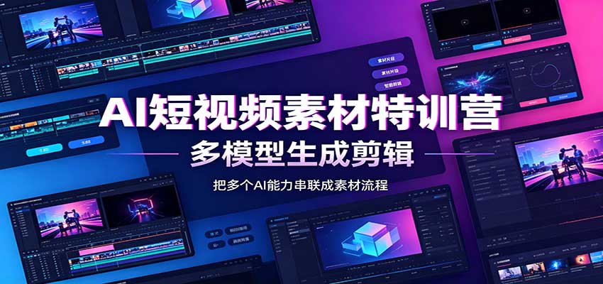AI短视频素材特训营:Codex本地部署实操,多模型生成剪辑,爆量素材挖掘教学-佳梦网创 - 网创副业项目资源站