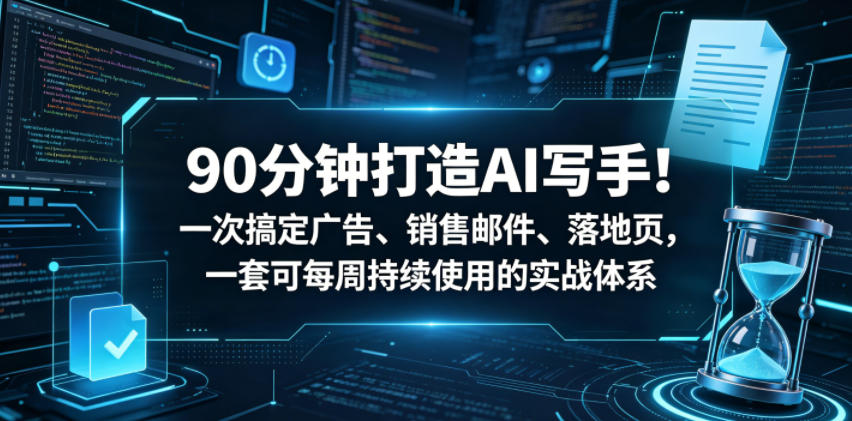 90分钟打造AI写手!一次搞定广告、销售邮件、落地页,一套可每周持续使用的实战体系【原创双语字幕】 90分钟打造AI写手!一次搞定广告、销售邮件、落地页,一套可每周持续使用的实战体系【原创双语字幕】