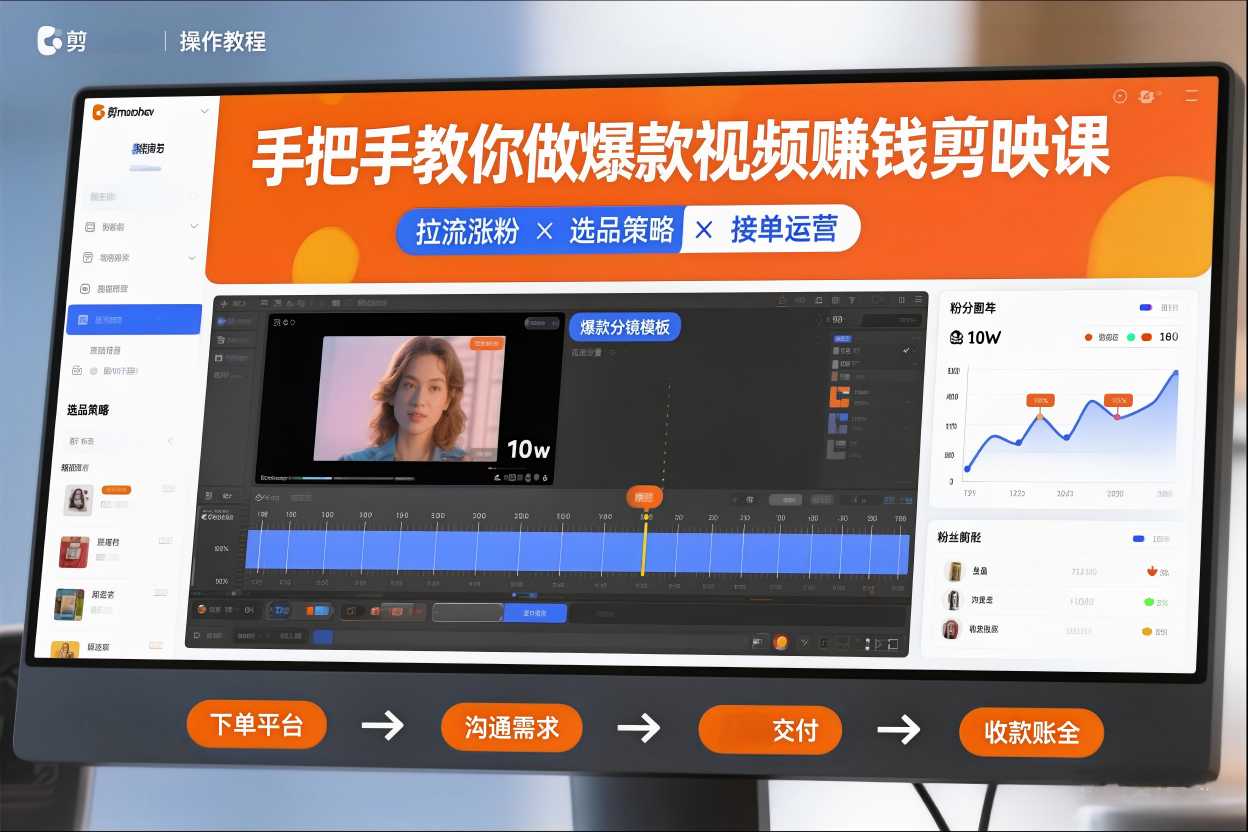手把手教你做爆款视频赚钱剪映课，手把手教学拉流涨粉、选品策略和接单运营（更新2026） - 佳梦网创 - 网创副业项目资源站-佳梦网创 - 网创副业项目资源站