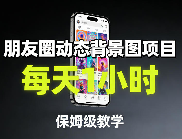 朋友圈动态背景图项目，每天1小时，保姆级教学 - 佳梦网创 - 网创副业项目资源站-佳梦网创 - 网创副业项目资源站