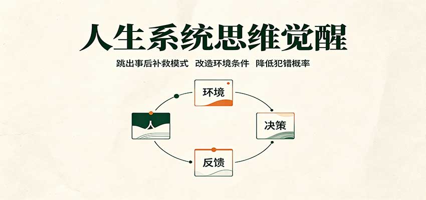 人生系统思维觉醒：跳出事后补救模式，改造环境条件，降低犯错概率-佳梦网创 - 网创副业项目资源站