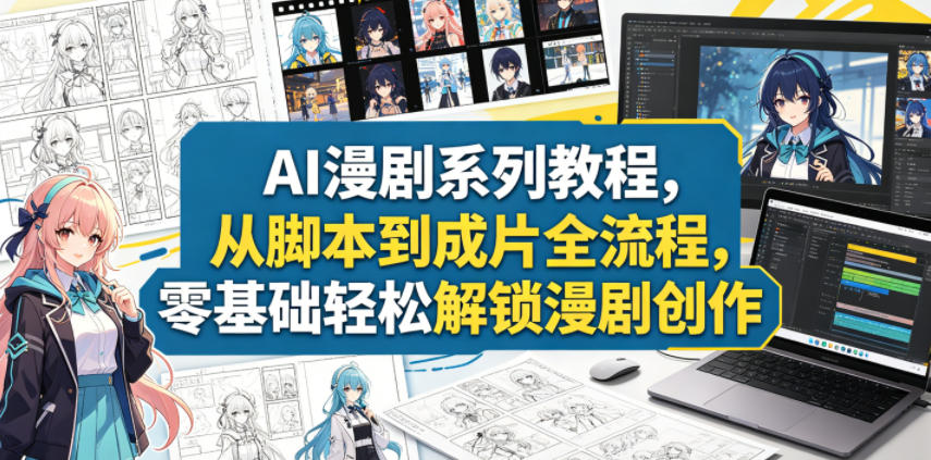 AI漫剧系列教程,从脚本到成片全流程,零基础轻松解锁漫剧创作-佳梦网创 - 网创副业项目资源站