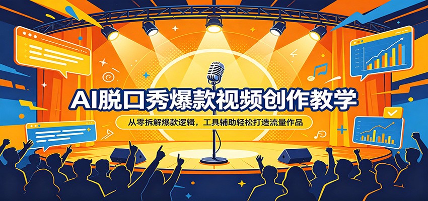AI脱口秀爆款视频创作教学：从零拆解爆款逻辑，工具辅助轻松打造流量作品-佳梦网创 - 网创副业项目资源站