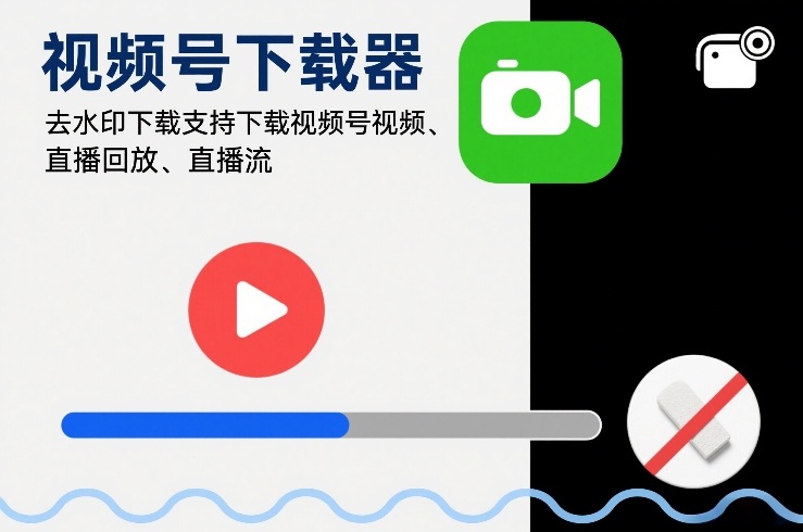 视频号下载器,去水印下载,支持下载视频号视频、直播回放、直播流