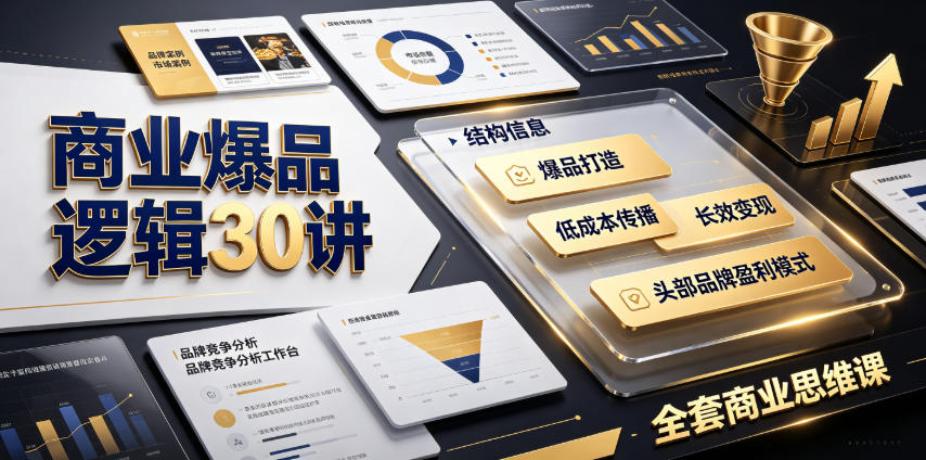 商业爆品逻辑30讲|拆解各行各业头部品牌盈利模式,吃透爆品打造、低成本传播、长效变现全套商业思维课-佳梦网创 - 网创副业项目资源站