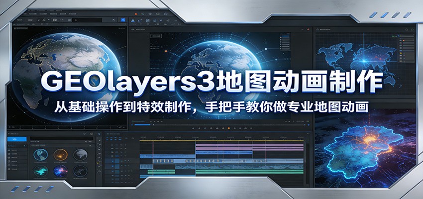GEOlayers3地图动画制作：从基础操作到特效制作，手把手教你做专业地图动画 - 佳梦网创 - 网创副业项目资源站-佳梦网创 - 网创副业项目资源站