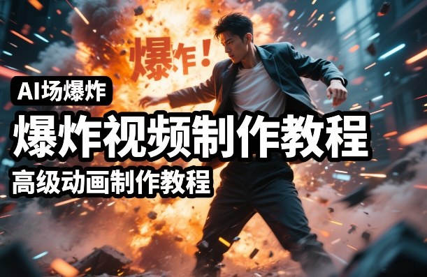 AI场景爆炸视频制作教程，利用人物实拍视频制作出高级的动画特效-佳梦网创 - 网创副业项目资源站