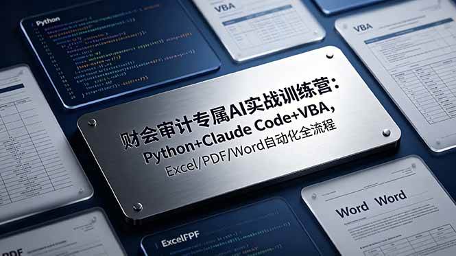 (19268期)财会审计专属 AI实战训练营-更新:Python+Claude Code+VBA,Excel/PDF/Word自动化全流程 (19268期)财会审计专属 AI实战训练营-更新:Python+Claude Code+VBA,Excel/PDF/Word自动化全流程