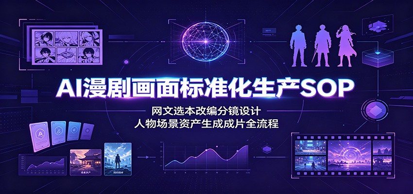 AI漫剧画面标准化生产SOP:网文选本改编分镜设计,人物场景资产生成成片全流程 AI漫剧画面标准化生产SOP:网文选本改编分镜设计,人物场景资产生成成片全流程