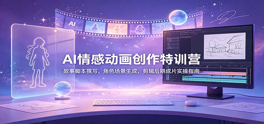 AI情感动画创作特训营:故事脚本撰写,角色场景生成,剪辑后期成片实操指南-佳梦网创 - 网创副业项目资源站