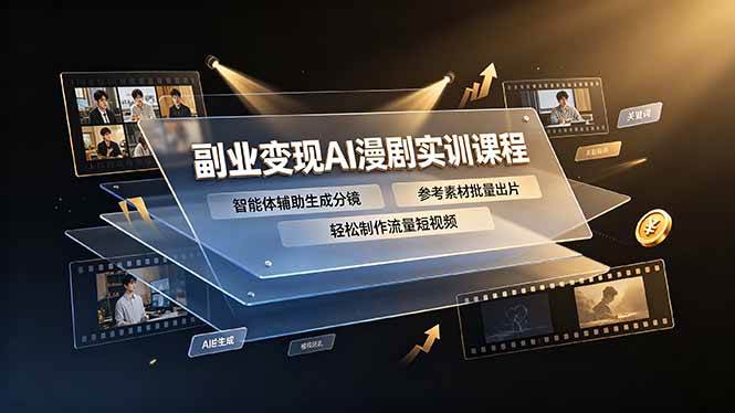 （19187期）副业变现AI漫剧实训课程，智能体辅助生成分镜，参考素材批量出片，轻松制作流量短视频 - 佳梦网创 - 网创副业项目资源站-佳梦网创 - 网创副业项目资源站