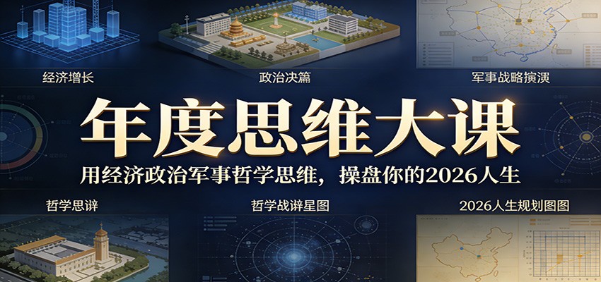 年度思维大课，用经济政治军事哲学思维，操盘你的2026人生 - 佳梦网创 - 网创副业项目资源站-佳梦网创 - 网创副业项目资源站
