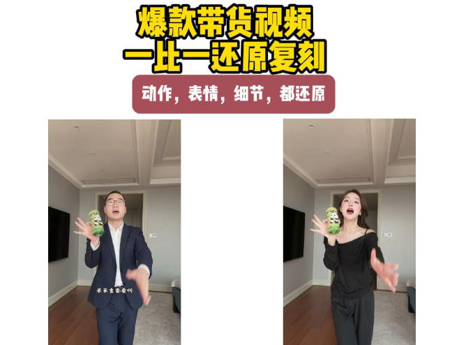 AI带货视频复刻，一比一还原加二创，动作，表情，细节，都还原，新手也能直接套用-佳梦网创 - 网创副业项目资源站