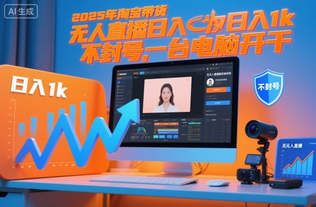 2025年淘宝带货，无人直播日入1k，不封号，一台电脑开干 - 佳梦网创 - 网创副业项目资源站-佳梦网创 - 网创副业项目资源站
