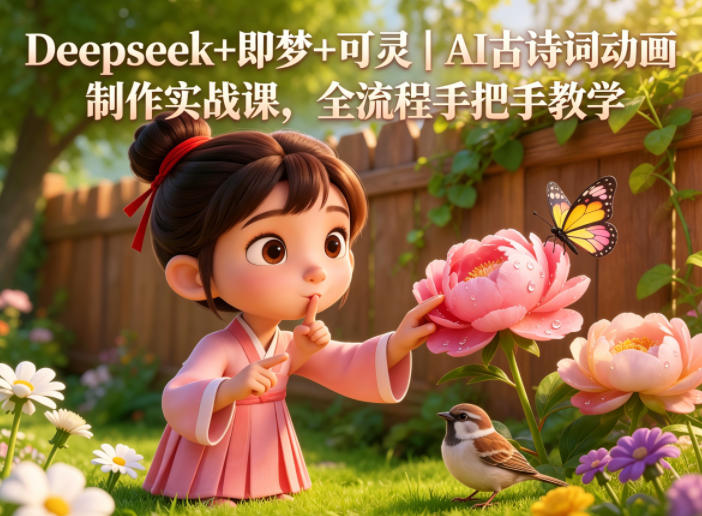 Deepseek+即梦+可灵|AI古诗词动画制作实战课,全流程手把手教学-佳梦网创 - 网创副业项目资源站
