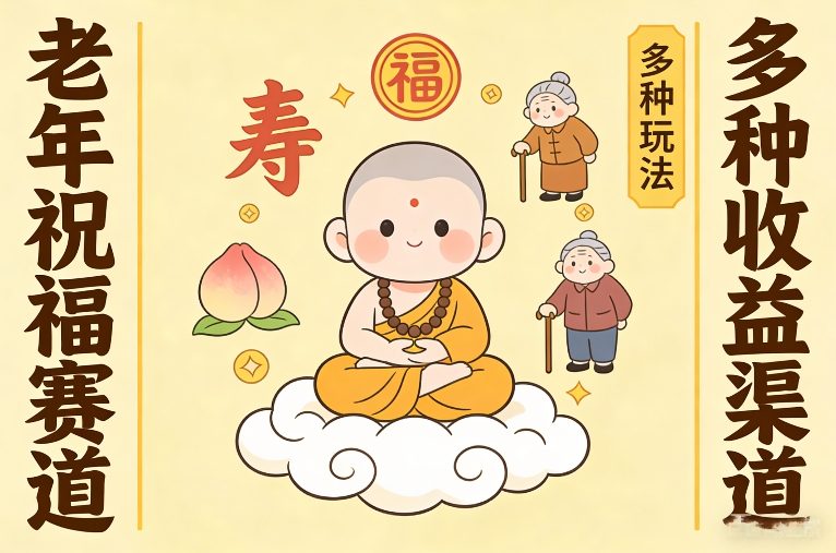 老年祝福赛道,漫画+小佛陀,多种玩法+多种收益渠道【附详细教程】-佳梦网创 - 网创副业项目资源站