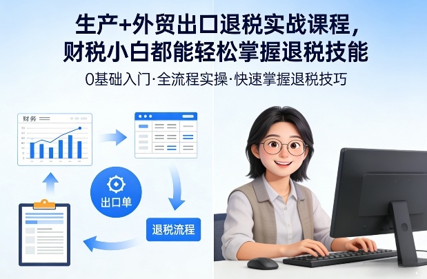 生产+外贸出口退税实战课程，财税小白都能轻松掌握退税技能 - 佳梦网创 - 网创副业项目资源站-佳梦网创 - 网创副业项目资源站