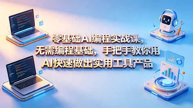 零基础AI编程实战课-更新，无需编程基础，手把手教你用AI快速做出实用工具产品 - 佳梦网创 - 网创副业项目资源站-佳梦网创 - 网创副业项目资源站