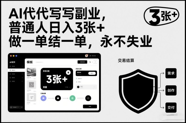 AI代写副业，普通人日入3张+，做一单结一单，永不失业 - 佳梦网创 - 网创副业项目资源站-佳梦网创 - 网创副业项目资源站