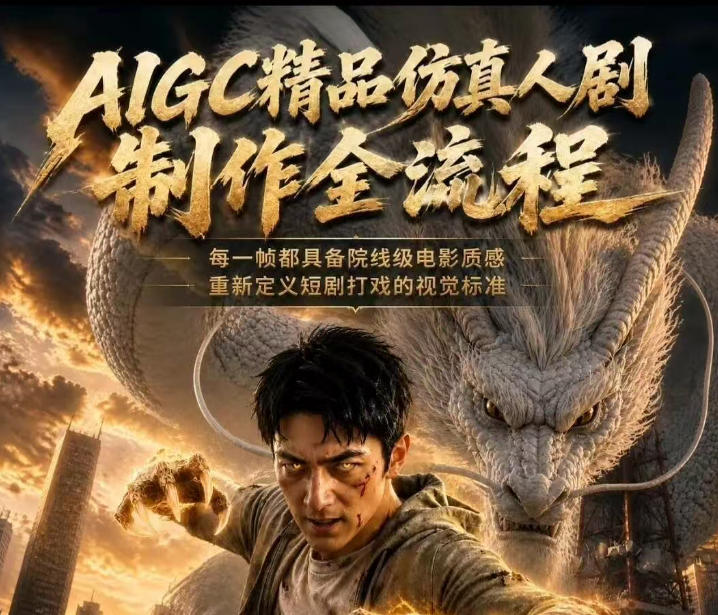 AIGC精品仿真人剧豢龙人全流程制作解析2026，国风仿真人创作+打斗剧情+人设编排，一站式AI短剧入门 - 佳梦网创 - 网创副业项目资源站-佳梦网创 - 网创副业项目资源站
