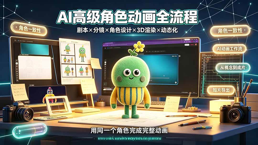 （19304期）AI高级角色动画全流程：剧本×分镜×角色设计×3D渲染×动态化，从概念到成片一站式教学-佳梦网创 - 网创副业项目资源站