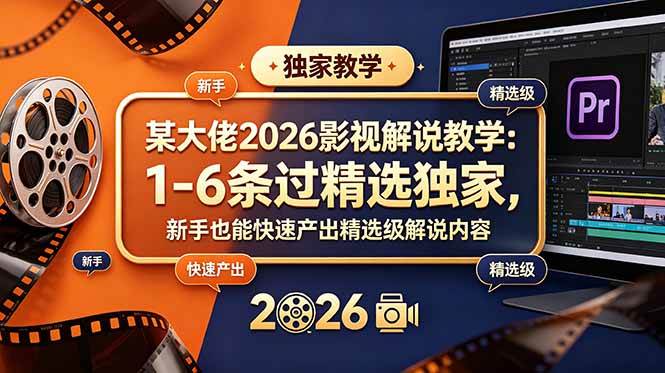 (18946期)某大佬2026影视解说教学:1-6条过精选独家,新手也能快速产出精选级解说内容 (18946期)某大佬2026影视解说教学:1-6条过精选独家,新手也能快速产出精选级解说内容