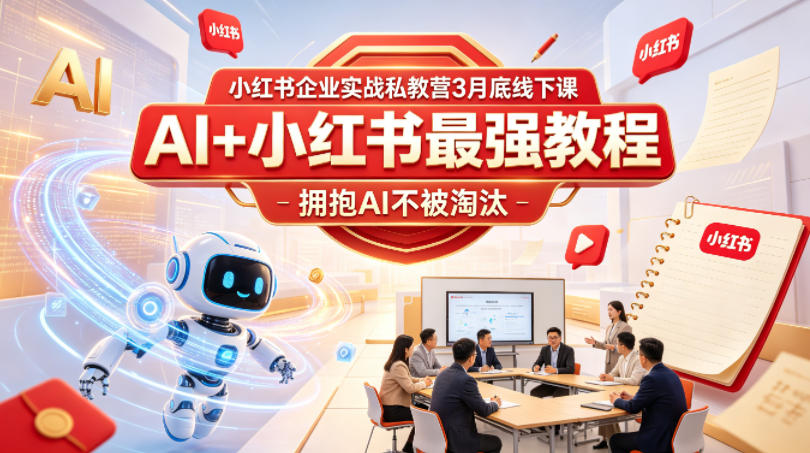 小红书企业实战私教营3月底线下课，AI+小红书最强教程，拥抱AI不被淘汰 - 佳梦网创 - 网创副业项目资源站-佳梦网创 - 网创副业项目资源站