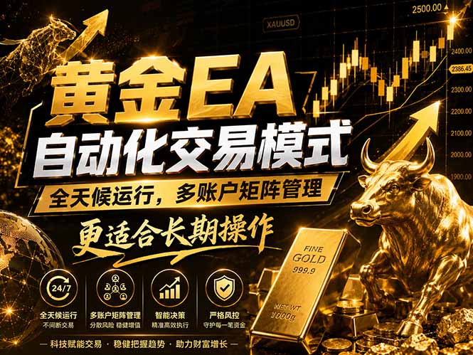 黄金EA量化：多窗口矩阵稳定运行，系统自动执行，收益空间持续放大-佳梦网创 - 网创副业项目资源站