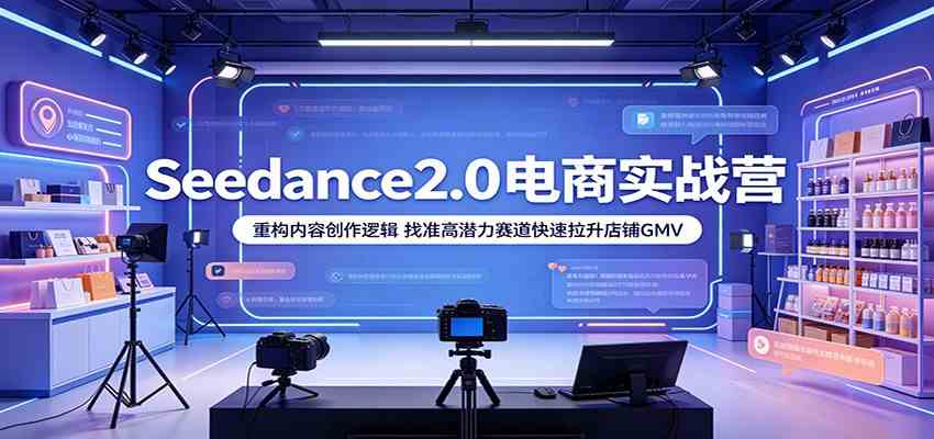 Seedance2.0电商实战营:重构内容创作逻辑,找准高潜力赛道快速拉升店铺GMV Seedance2.0电商实战营:重构内容创作逻辑,找准高潜力赛道快速拉升店铺GMV