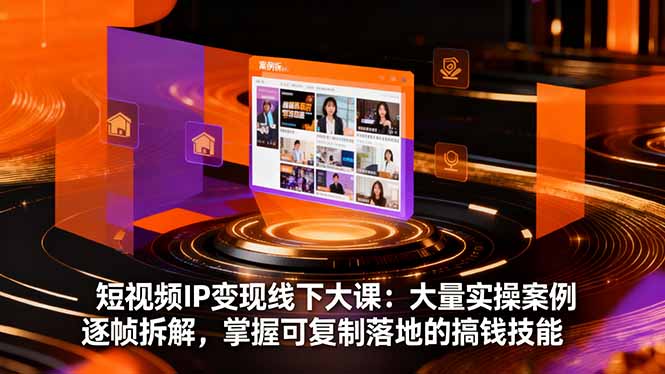 短视频IP变现线下大课：大量实操案例逐帧拆解，掌握可复制落地的搞钱技能-佳梦网创 - 网创副业项目资源站