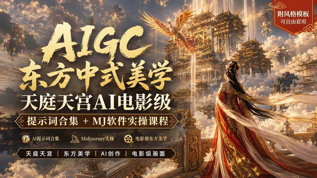 (19998期)AIGC东方中式美学天庭天宫AI电影级提示词合集+MJ软件实操课程-佳梦网创 - 网创副业项目资源站