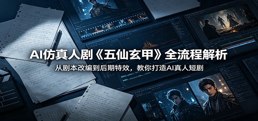 AI仿真人剧《五仙玄甲》全流程解析：从剧本改编到后期特效，教你打造AI真人短剧 - 佳梦网创 - 网创副业项目资源站-佳梦网创 - 网创副业项目资源站