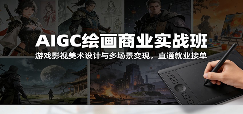 AIGC绘画商业实战班：游戏影视美术设计与多场景变现，直通就业接单 - 佳梦网创 - 网创副业项目资源站-佳梦网创 - 网创副业项目资源站
