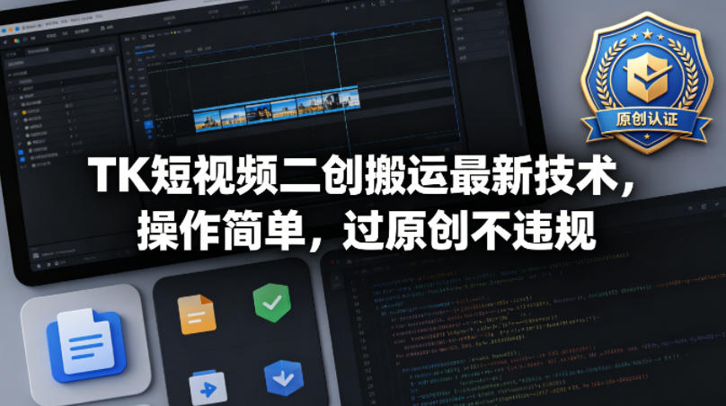 TK短视频二创搬运最新技术,操作简单,过原创不违规 TK短视频二创搬运最新技术,操作简单,过原创不违规