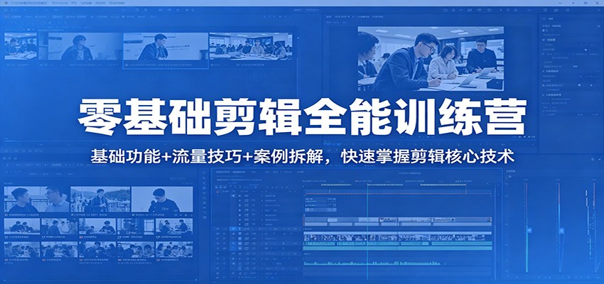 零基础剪辑全能训练营：基础功能+流量技巧+案例拆解，快速掌握剪辑核心技术 - 佳梦网创 - 网创副业项目资源站-佳梦网创 - 网创副业项目资源站