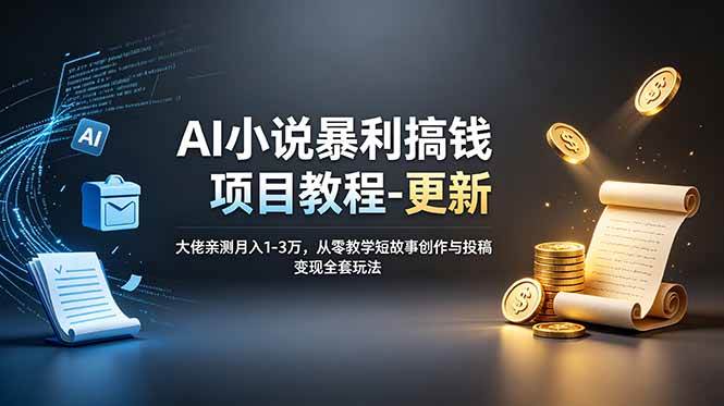 (19293期)AI小说暴利搞钱项目教程-更新,大佬亲测月入1-3万,从零教学短故事创作与投稿变现全套玩法-佳梦网创 - 网创副业项目资源站