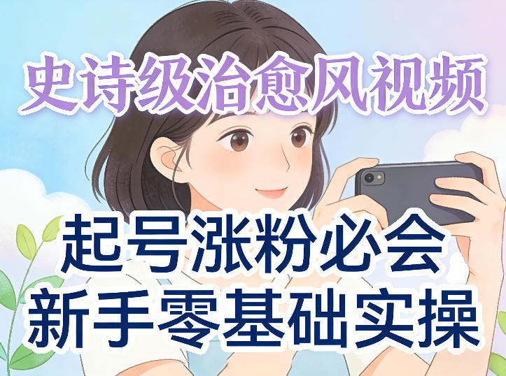 史诗级治愈风视频爆了，起号涨粉必会，新手零基础实操（实操+变现全讲解） - 佳梦网创 - 网创副业项目资源站-佳梦网创 - 网创副业项目资源站
