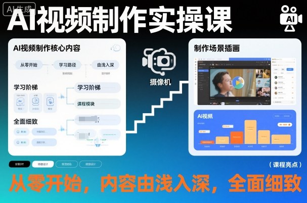 AI视频制作实操课，从零开始，内容由浅入深，全面细致 - 佳梦网创 - 网创副业项目资源站-佳梦网创 - 网创副业项目资源站