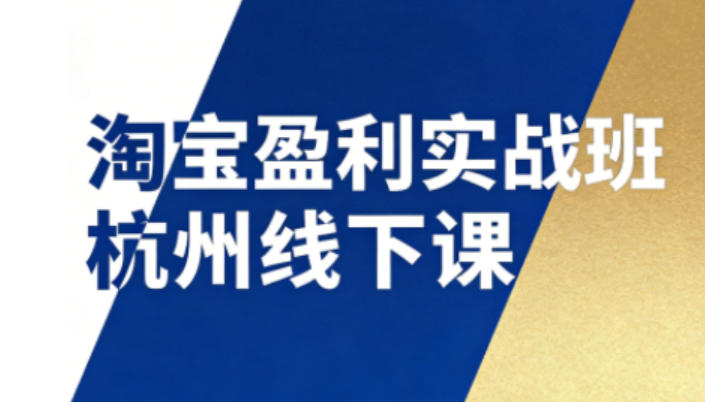 淘宝盈利实战班杭州线下课12月26-28日（音频+字幕），帮你掌握SOP流程+12门核心技术 - 佳梦网创 - 网创副业项目资源站-佳梦网创 - 网创副业项目资源站