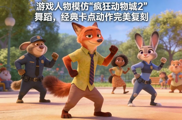 游戏人物模仿“疯狂动物城2”舞蹈,经典卡点动作完美复刻-佳梦网创 - 网创副业项目资源站