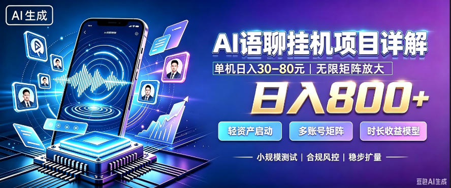 AI聊天挂G项目，日入800+，适用个人副业，支持工作室矩阵操作，放大收益【揭秘】-佳梦网创 - 网创副业项目资源站