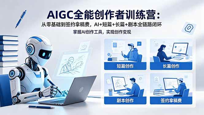 (18403期)AIGC全能创作者训练营:从零基础到签约拿稿费,AI+短篇+长篇+剧本全链路闭环 (18403期)AIGC全能创作者训练营:从零基础到签约拿稿费,AI+短篇+长篇+剧本全链路闭环